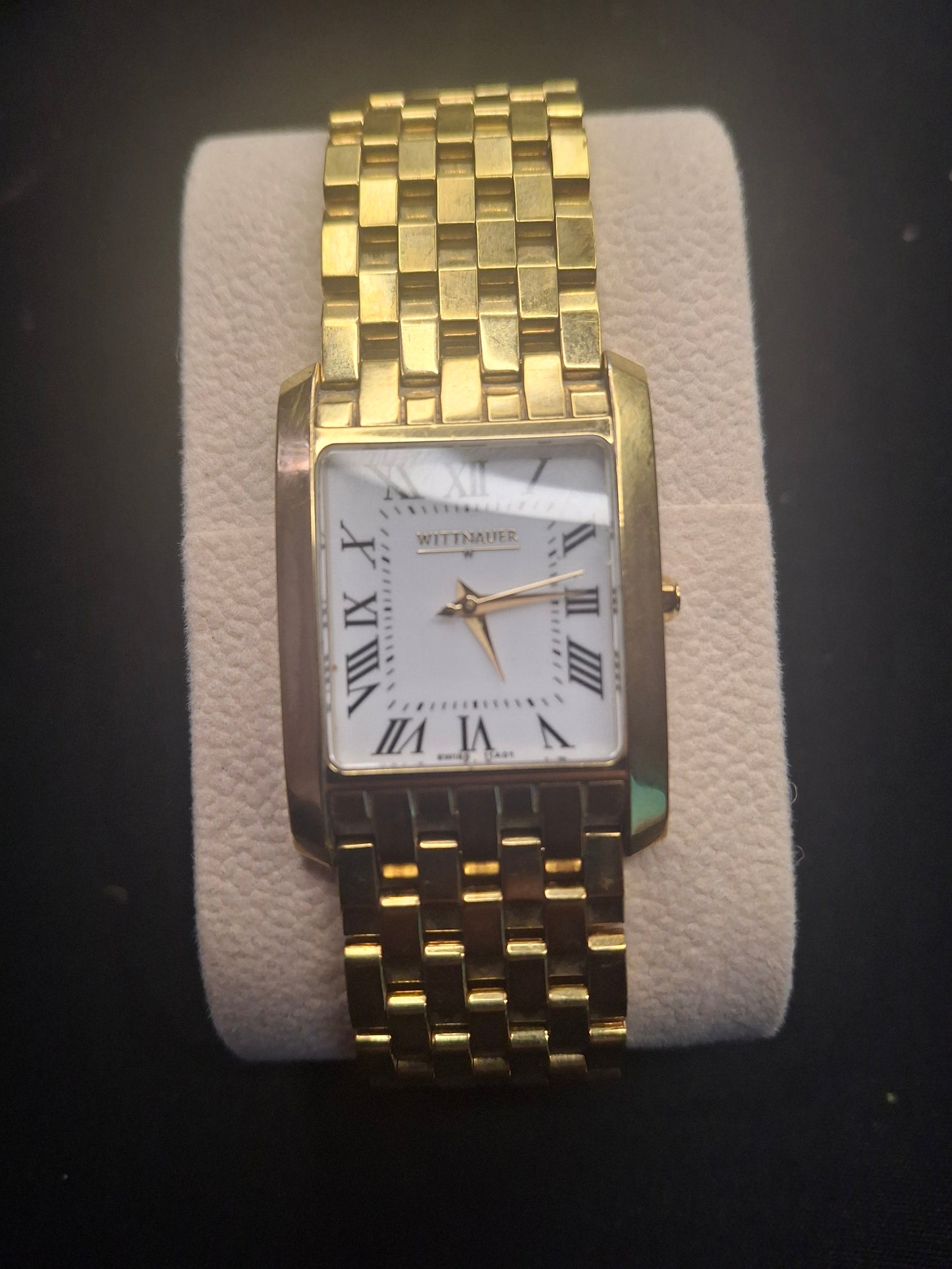 Wittnauer Mens Watch Gold Tone Square Bezel C952336 Not Working