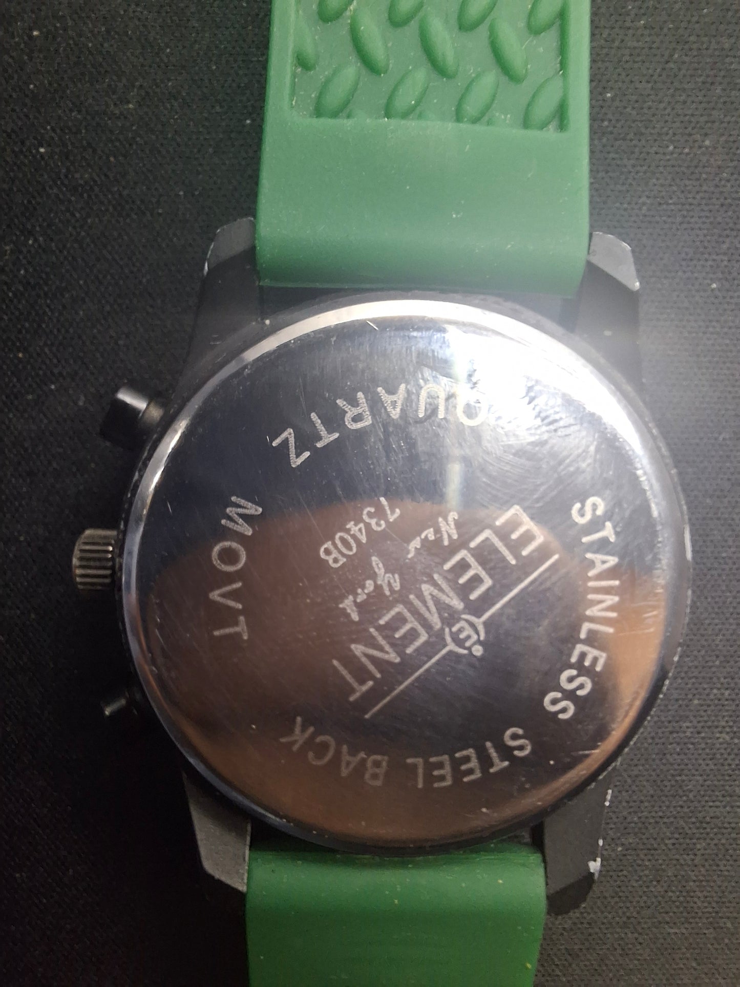 Element New York Men's Watch, Black And Grean Dial,Green Silicone Wristband
