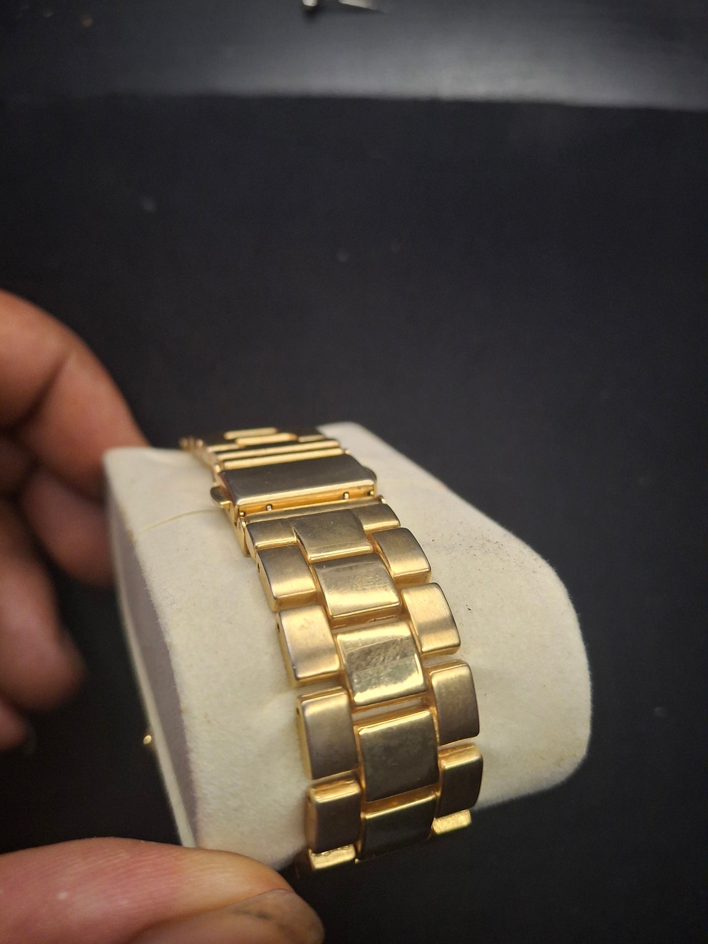 GENEVA GOLD CHRONOGRAPH WATCH WITH GEMMED BEZEL