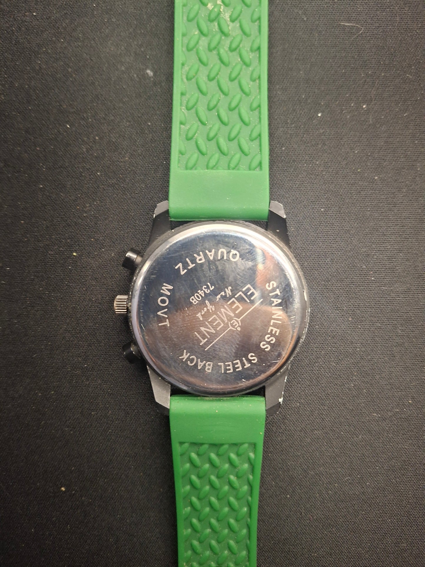 Element New York Men's Watch, Black And Grean Dial,Green Silicone Wristband