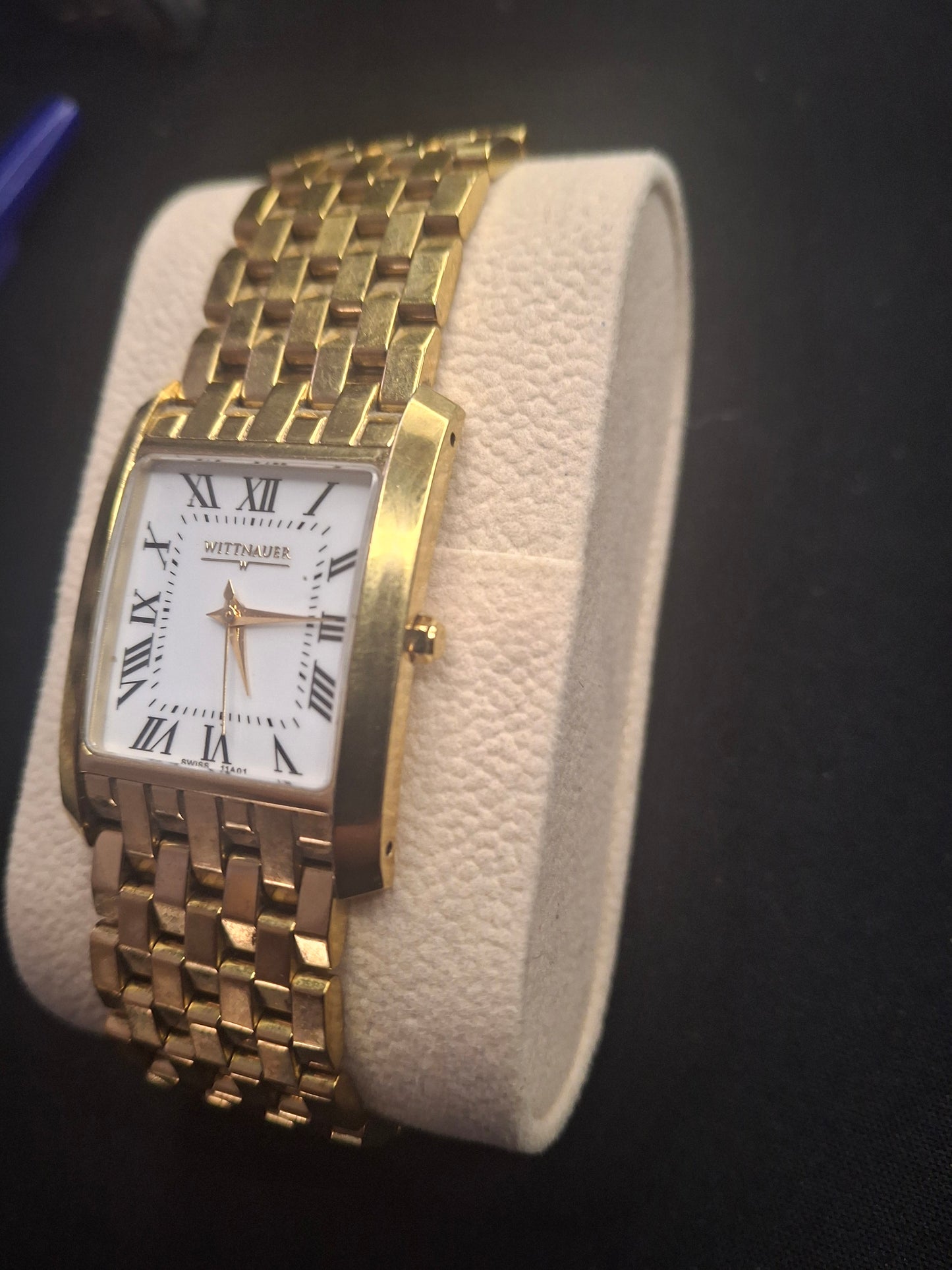 Wittnauer Mens Watch Gold Tone Square Bezel C952336 Not Working