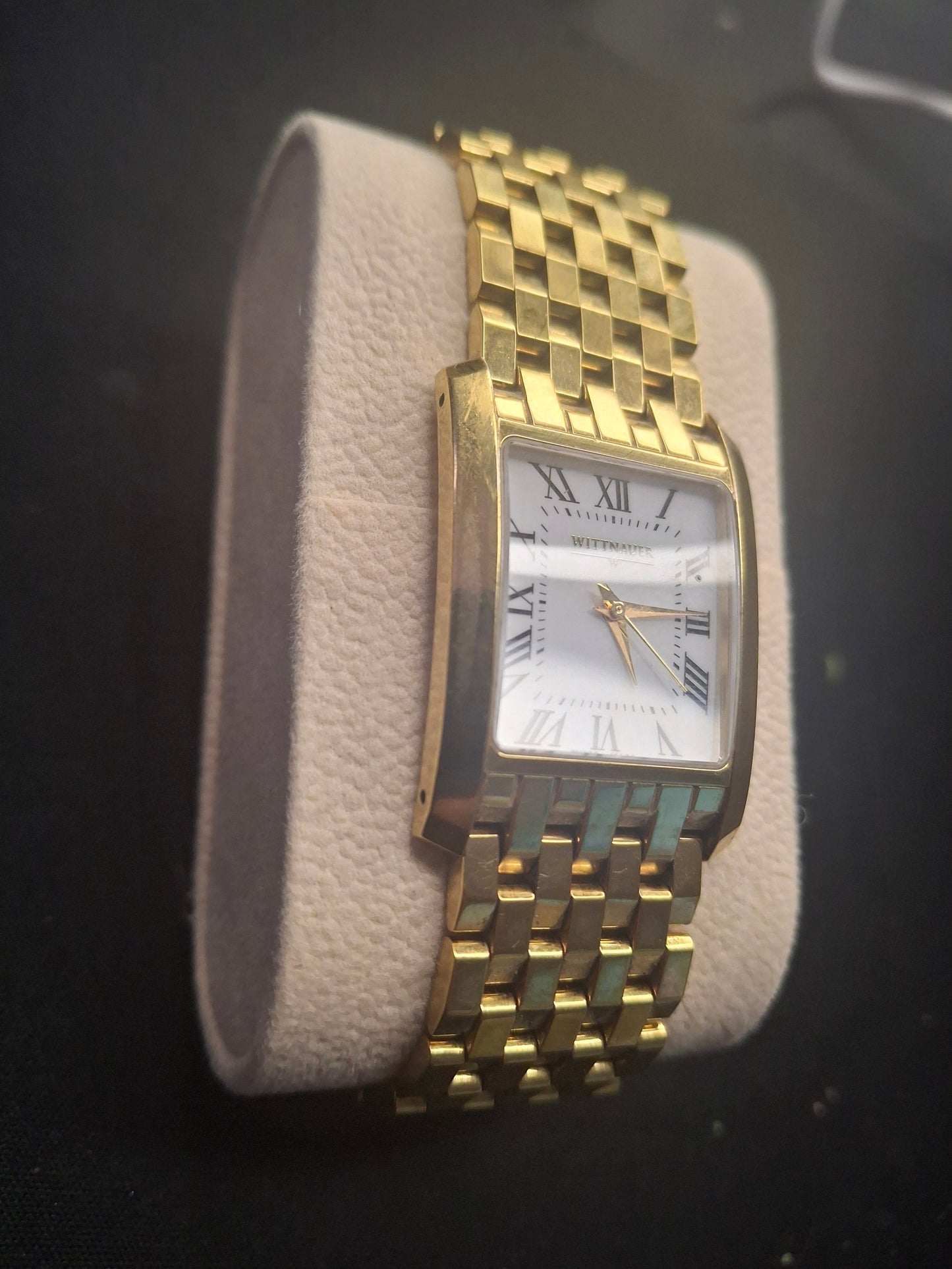 Wittnauer Mens Watch Gold Tone Square Bezel C952336 Not Working