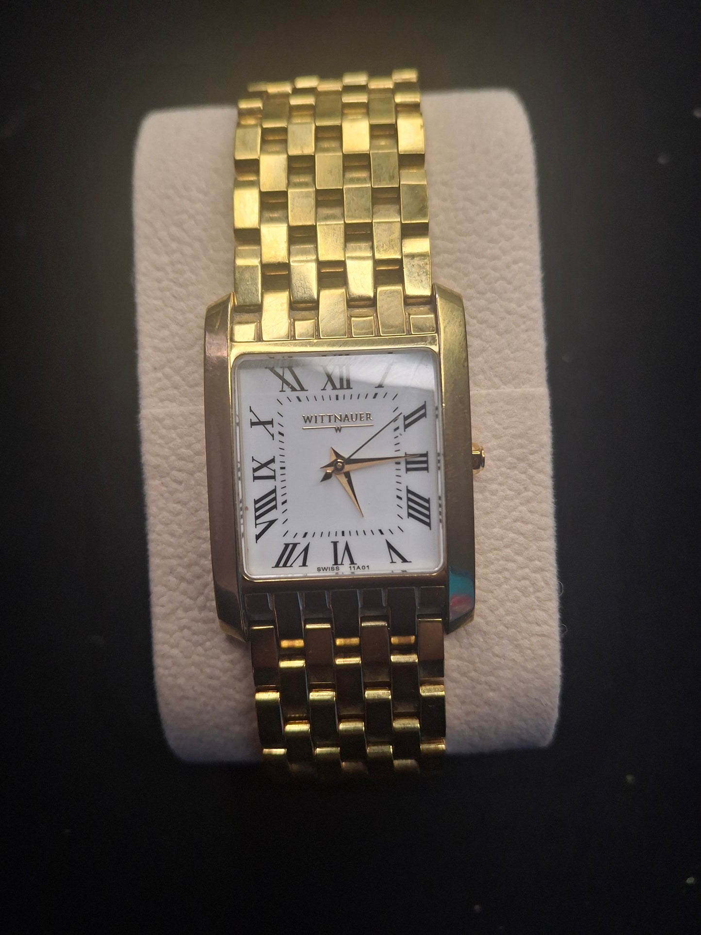 Wittnauer Mens Watch Gold Tone Square Bezel C952336 Not Working