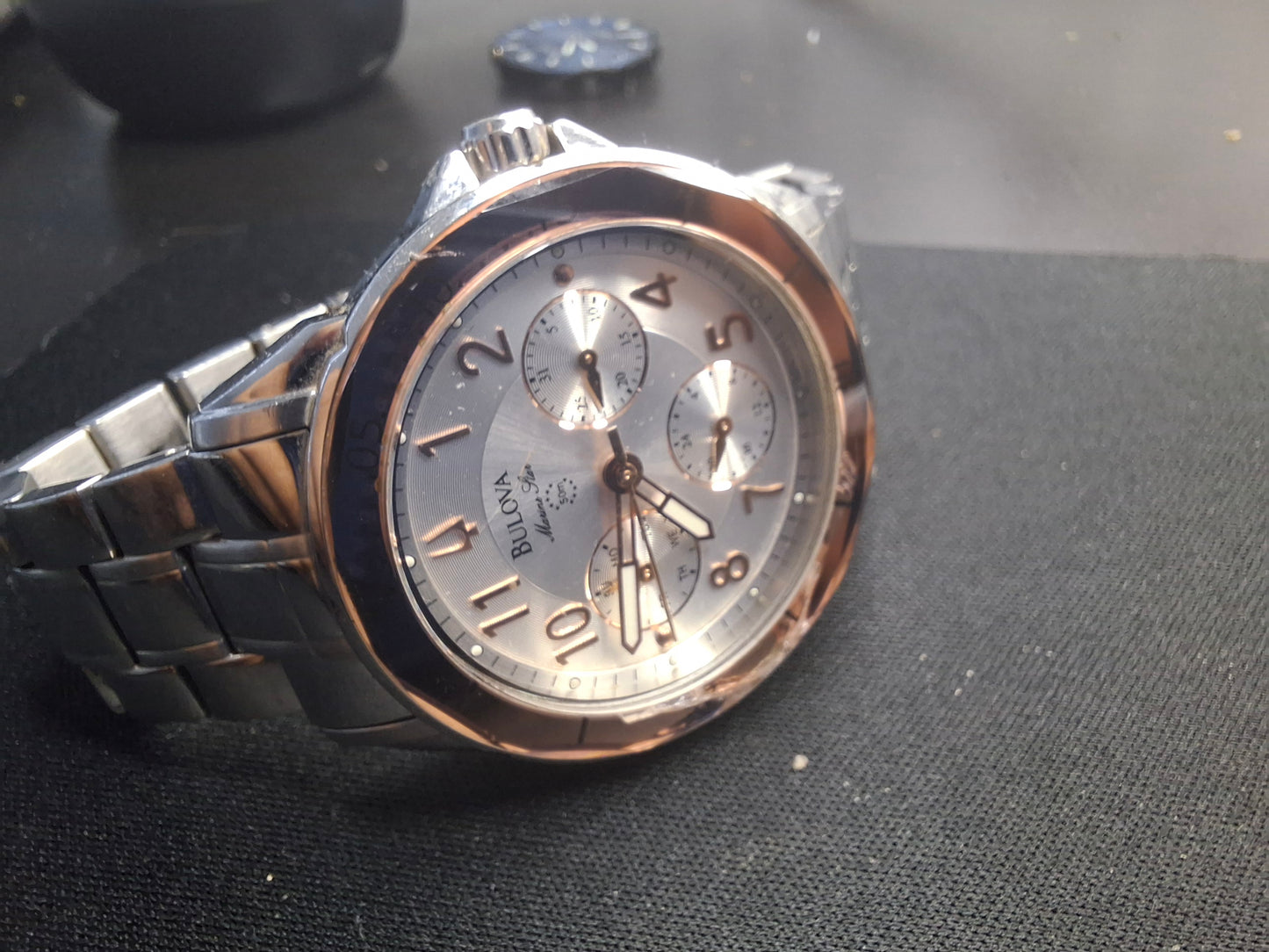 Bulova Women's Marine Star Quartz Silver Stainless Rose Glass Bezel Watch