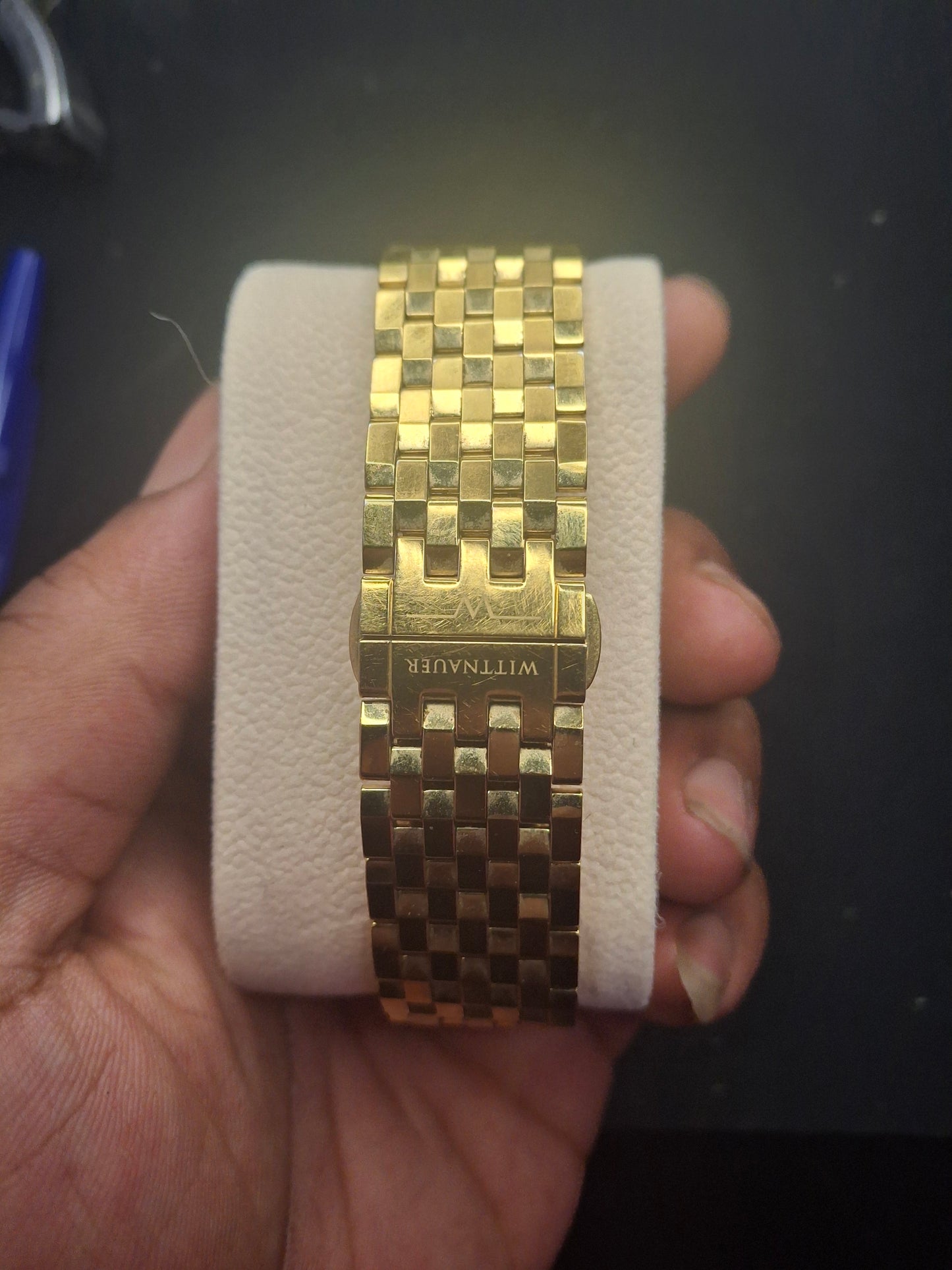 Wittnauer Mens Watch Gold Tone Square Bezel C952336 Not Working