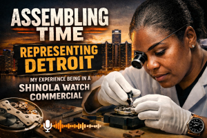Assembling Time, Representing Detroit: My Experience being in a Shinola Watch Commercial Assembling Time, Representing Detroit: My Experience being in a Shinola Watch Commercial